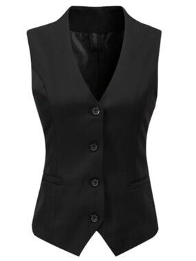 Women's Formal Sleeveless Fitted Business Suit Vest Waistcoat Polyester with